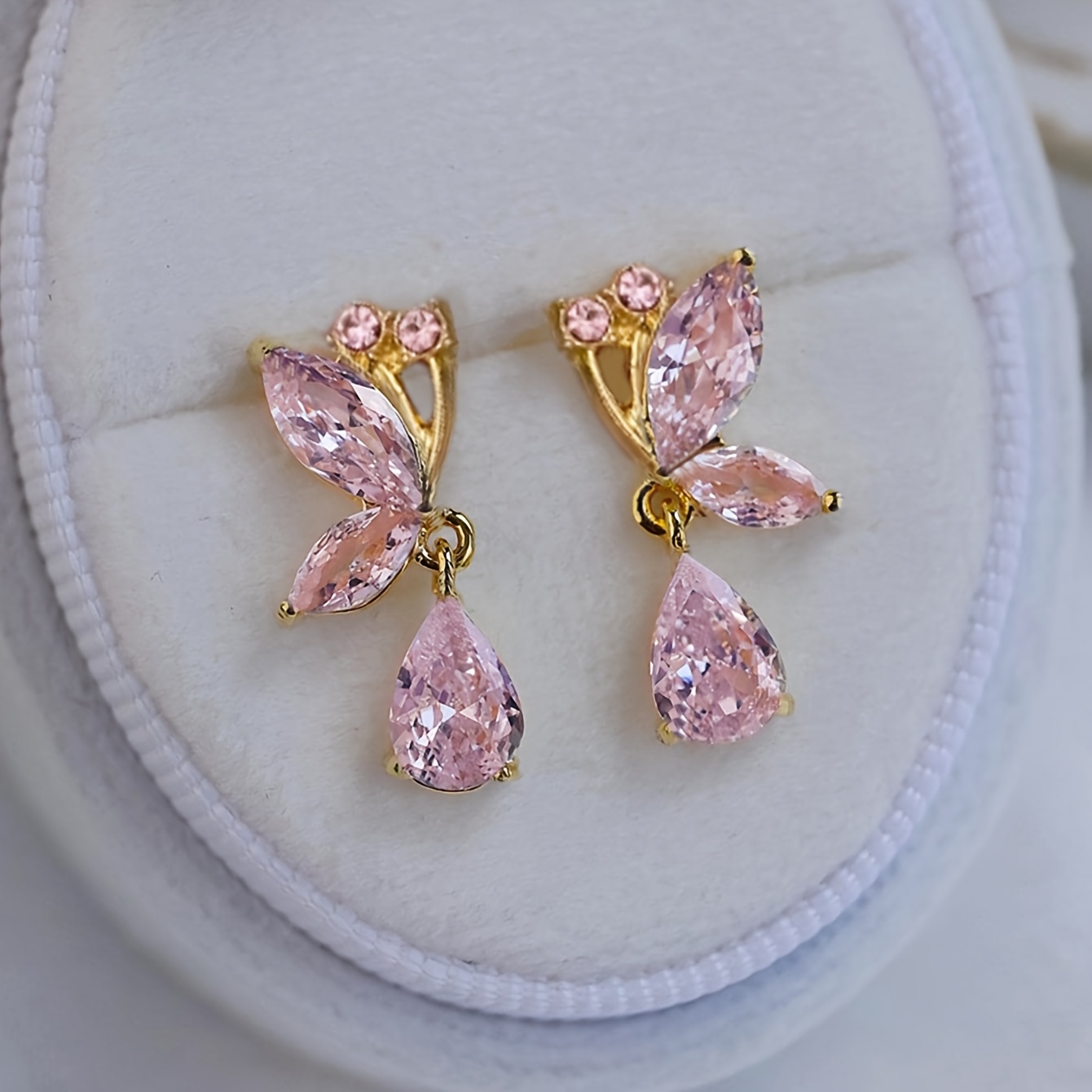High-End Butterfly Bow Artificial Glass Earrings
